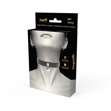 Collana fetish vegan regolabile elegante in pelle senza nichel